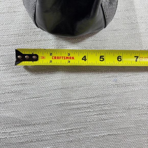 Cole Haan Satchel Shoulder Bag Black Reptile‎ Embossed Leather Designer Handbag - Picture 10 of 16